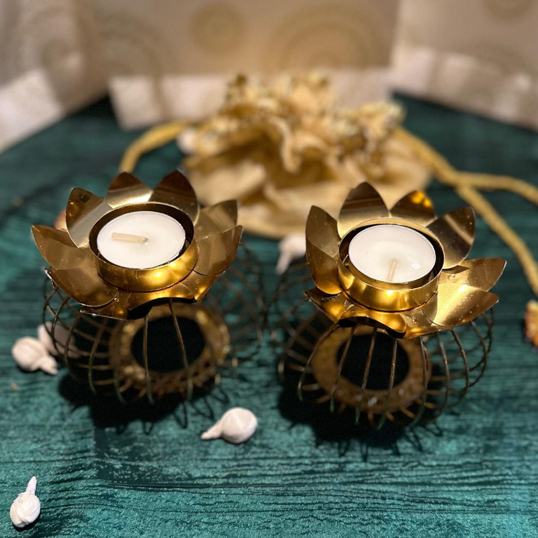 Lotus Matka Diya | Set of 2