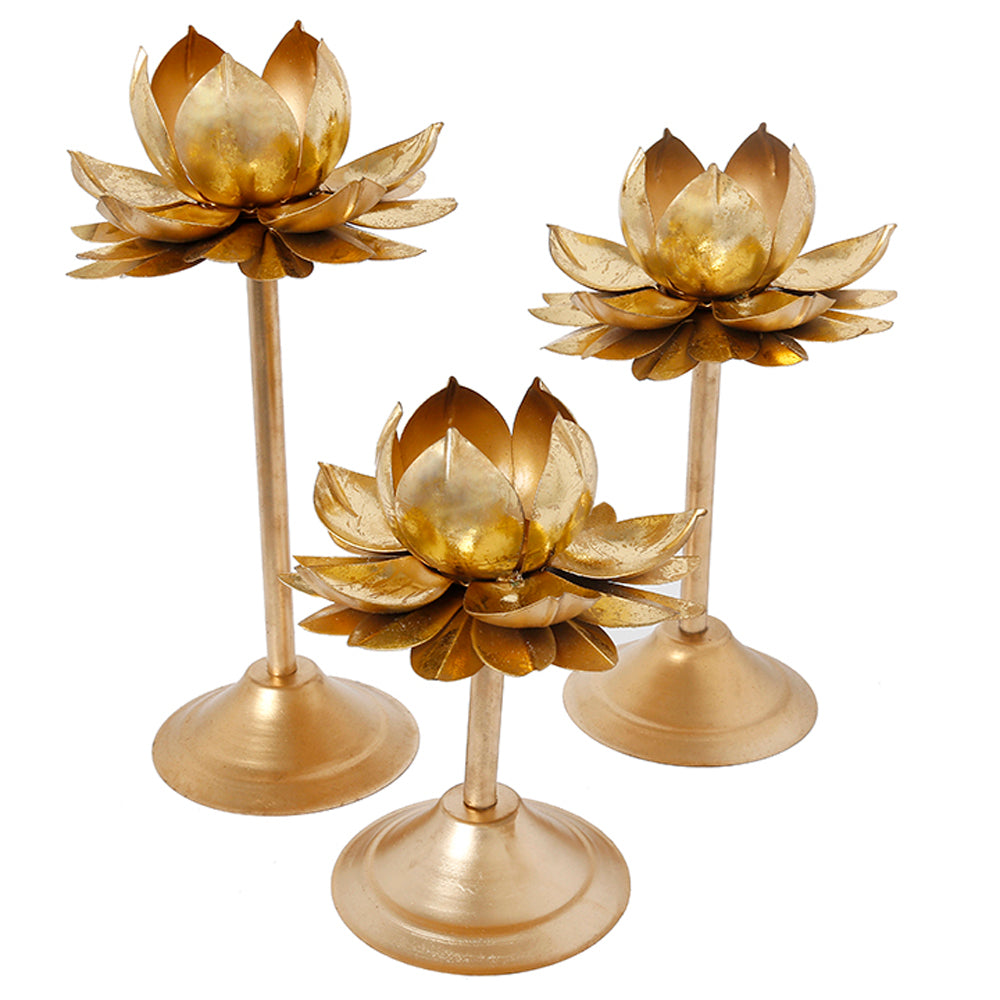 Lotus Candle Stands Set of 3