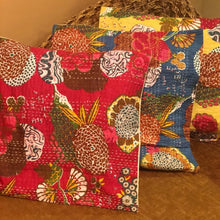 Load image into Gallery viewer, Kantha Pillow Cover Yellow

