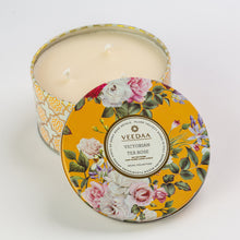 Load image into Gallery viewer, Victorian Tea Rose 3 Wick Tin Candle
