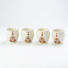 Load image into Gallery viewer, 4 Ceramic Kulhads Mughal Floral Gift Set
