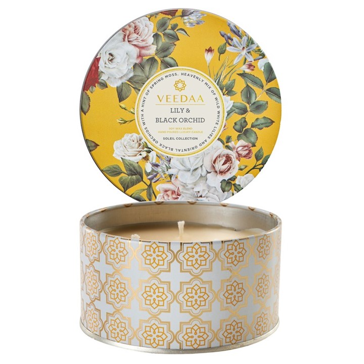 Lily & Black Orchid 3 Wick Tin Candle