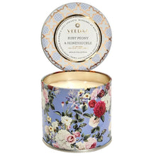 Load image into Gallery viewer, Ruby Peony &amp; Honeysuckle Mason Tin Candle
